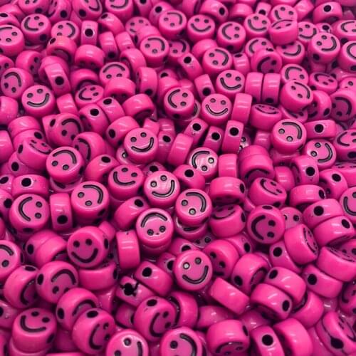 20pcs 10mm Smiley face Acrylic Clay Shape Spacer Beads For DIY Handmade Jewelry Craft Accessories#11