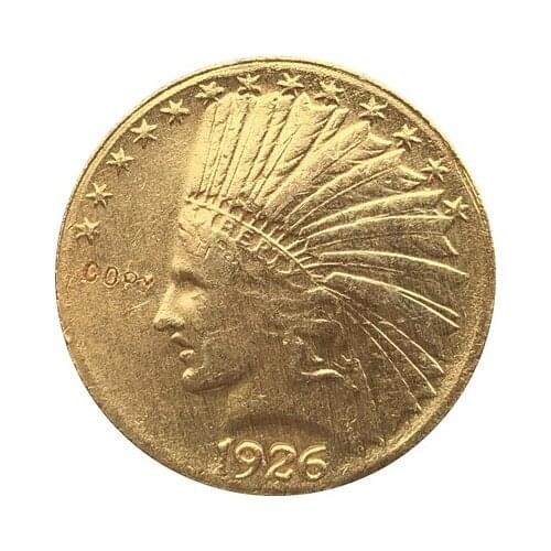 24-K gold plated 1926 $10 GOLD Indian Half Eagle Coin Copy