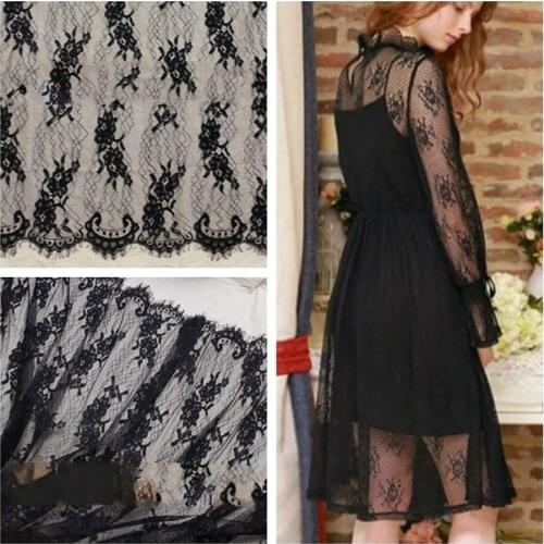 3M/Lot african lace fabric 2018 high quality lace Eyelash lace fabric DIY dress sleeves home textile fabric