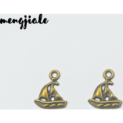 30pcs/lot Pendant Sailboat Charm Pendants For Jewelry Making Antique Bronze small Sailboat Pendants 18x15mm