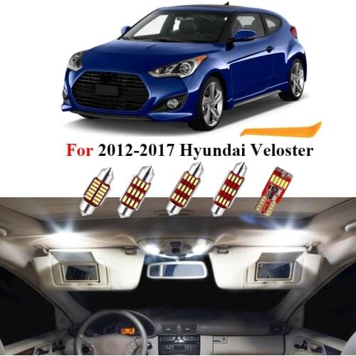 8Pcs White Canbus Led Interior Lighting Kit For Hyundai Veloster 2012 2013 2014 2015 2016 2017 Dome Trunk License Plate Lamp
