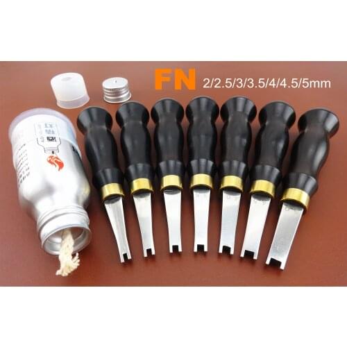 8pcs Leather Craft FN Type Press Groove Line Creaser Edger Decorate Tool Set - Stamping Punch Chisel Edger Creaser Groover Awl