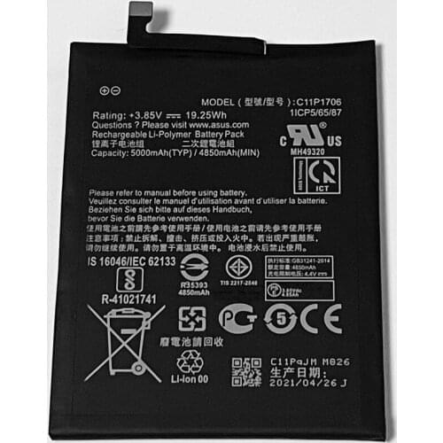 3.85V 5000mAh C11P1706 For ZenFoneMax Pro M1 ZB601KL ZB602KL ZB602K X00T X00TD X00TDA X00TDB Battery