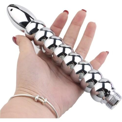 Stainless Steel Beads Anal Sex Toys Vaginal Shower Douche Irrigation Cleaner Anal Shower Anal Cleaning Device Sex Toys For Women
