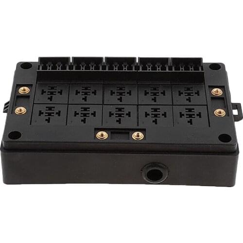 Car Relay Socket Black Box 18 Way Blade Fuse Holder for Automotive Marine
