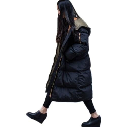 B3631 autumn winter 2020 new womens fashion cotton-padded jackets long style loose student coats cheap wholesale