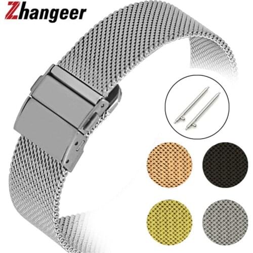 20mm 22mm Quick Release Straps For huawei gt2 Samsung Stainless Steel Mesh Milanese Band Bracelet Belt Ordinary Wristband 16 18