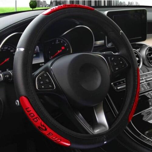 Car Steering Wheel Covers 100% Brand New Reflective Faux Leather Elastic China Dragon Design Auto Steering Wheel Protector