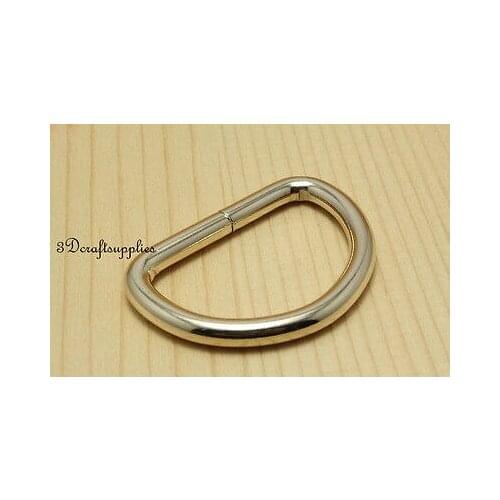 D ring d-rings purse ring Webbing Strapping light gold 1 1/4 inch 32mm 10pcs U60