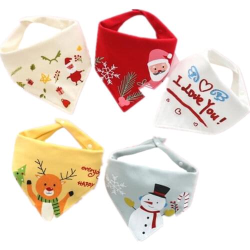 5Pcs/Set Baby Bibs Triangle Double Cotton Bandana Bibs Newborn Boys Girls Babador Feeding Smock Infant Saliva Towel