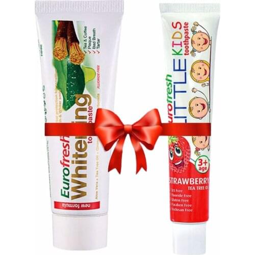 Farmasi Diş Macunu Seti - Misvaklı Beyazlatıcı Diş Macunu 112 gr + Çocuk Hassas Dişler Için Çilekli 50gr Yetişkinller +Çocuklar