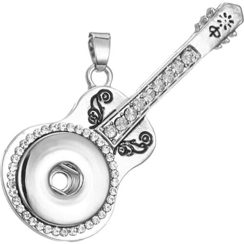JaynaLee Guitar Snaps Pendant without Chain fit 18mm or 20mm Ginger Snaps for women Men gift GJP8042