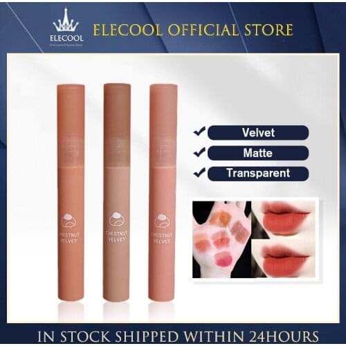 Chestnut Transparent Glaze Matte Velvet Lips Gloss Base Long Lasting Orange Brown Lipstick High-value And White Waterproof TSLM1