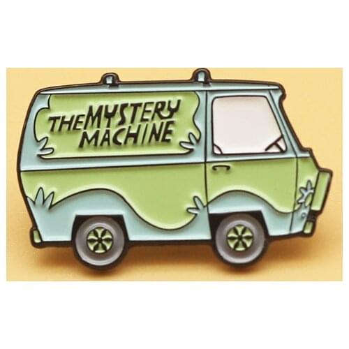 Comedy Enamel Brooch Cute Travelling Bus Button Pin Jewelry Cartoon Badge Lapel Pins for Shirt Bag Accessory New