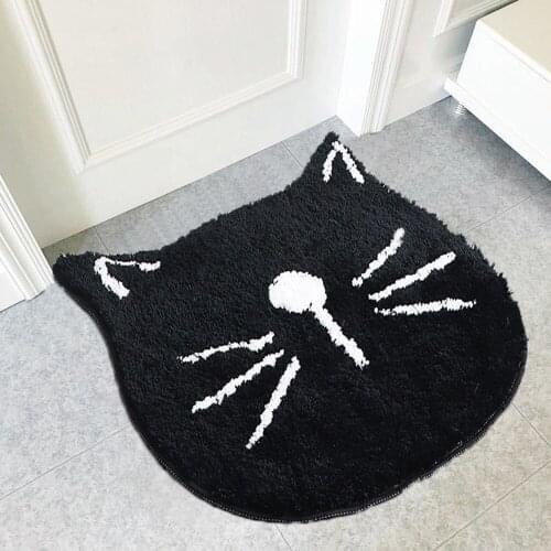 Cat Shaped Floor Mat Entrance Doormat Bathroom Rug Living Room Carpet Water Absorbent Bath Mat Antislip Foot Rug Carpet L