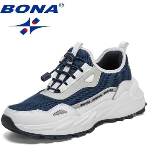BONA 2021 New Designers Sneakers Outdoor Casual Shoes Men’s Fashion Breathable Non-Slip Platform Walking Shoes Man Leisure Shoes