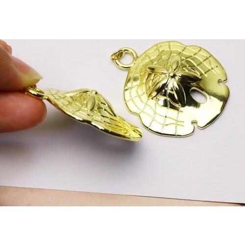 8 Pcs Round pendant Gold color pendant accessories for necklace making Jewelry chain Flower jewelry pendant 7225