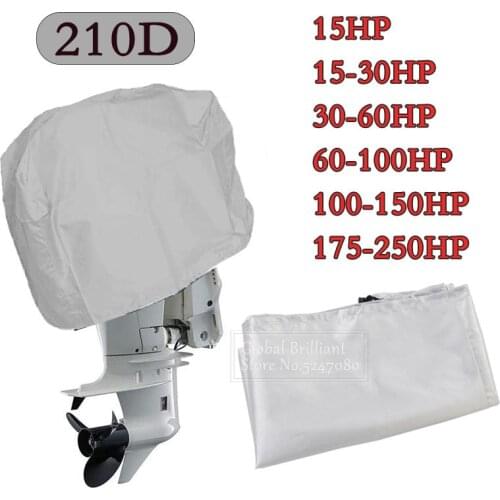 15-250HP 210D Waterproof Yacht Half Outboard Motor Engine Boat Cover Anti UV Dustproof Cover Marine Engine Protector Canvas