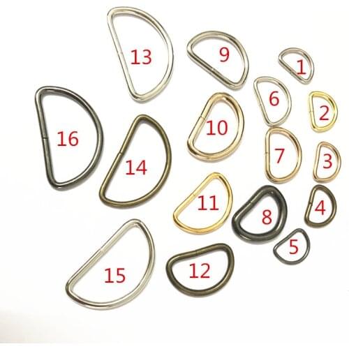 Metal Dee D ring buckles Half Round Clasp NonWelded Semi ring DIY bag webbing strap Leather Craft Sewing 30pcs