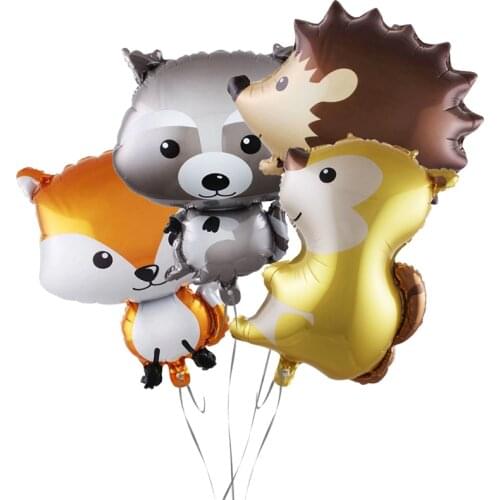 Cartoon Animal Foil Balloons squirrel Ballon Fox Raccoon Air balloon Birthday party decorations Kids hedgehog Inflatable toys