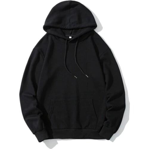 Men Pocket Hoodies Autumn Winter Solid Color Casual Hooded Sweatshirts Unisex Hip Hop Long Sleeve Street Sports Pullover Hoodies