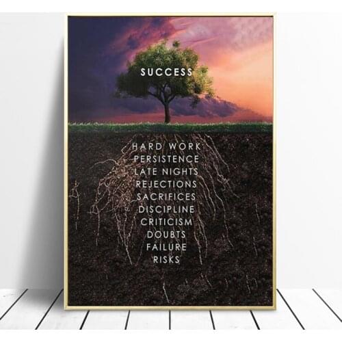 Mindset Tree Success Quote Canvas Painting Wall Art Pictures Movie Poster and Prints Cuadros Modernos Home Decoration No Frame