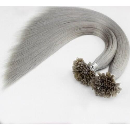 Forever best quality 0.8g/strand 16/18/20 inches 100 Russian virgin Pre-Bonded keratin bond human hair u tip extensions
