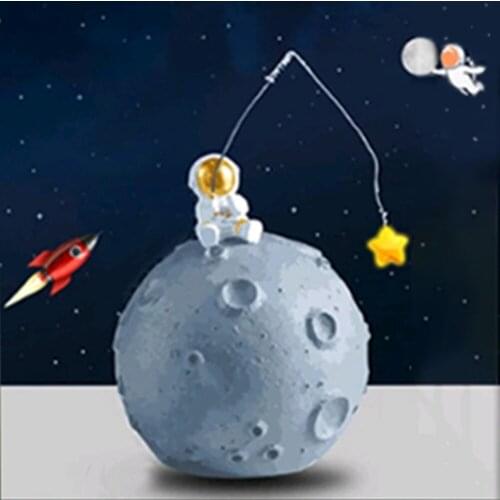 Wall Pictures For Living Room Posters Gold Night Star Astronaut Canvas Painting Space Print and Posters For Baby Room Decoration