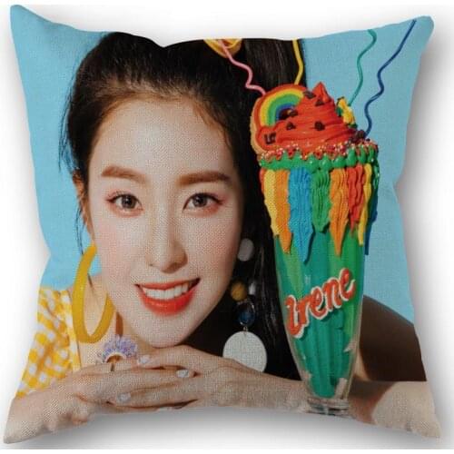 New Custom kpop Red Velvet Pillowcase Cotton Linen Fabric Square Zipper Pillowcase 45X45cm Wedding Decorative Pillow cover