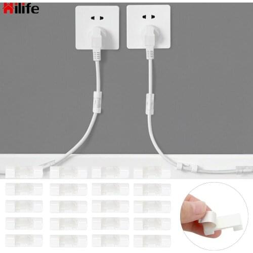 Solid Line Clamp 20pcs/lot Wire Fixing Clamp Clip Fixed Wire Cable Clips USB Cord Clips Holder Organizer