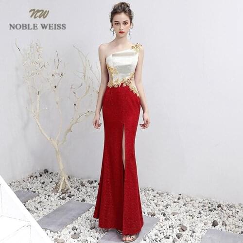 Sexy Prom Dress One-Shoulder Floor-Length Appliques Prom Dresses Mermaid Party Dress