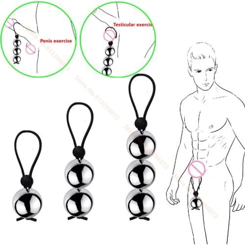 Drop Ball Penis Ring Metal Ball Weight Hanger for Penis Enlargement Weight Stretcher Extender Cock Ring Male Chastity Device 18