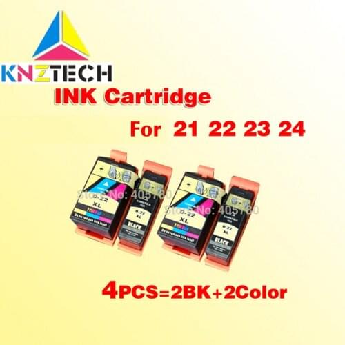 4pcs Excellent ink cartridge for DLL 21/22/23/24 compatible for Dell V715W/V515w/P513w/P713w/ V313/V313w