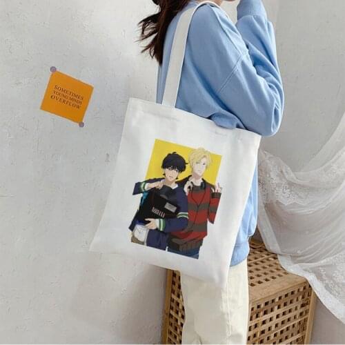 Banana Fish Anime Fashion Canvas Bag Shopper Harajuku Goth Punk Large Capacity Womens Bag Vintage Shoulder Bag Casual Handbag