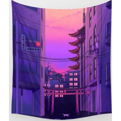 Tokyo Tapestry Home Decor Wall Tapestry Bedroom Anime Tapestry Wall Hanging Picnic Mat Yoga Mat