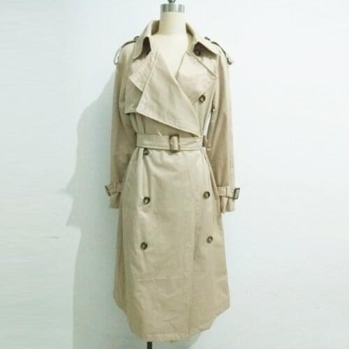 Trench Coat Women double-breasted England Spring / Autumn womens coat casual over the knee Cloak Windbreaker Abrigos ladies