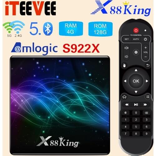 1PC X88 King 4GB128G Amlogic S922X TV Box Android 9.0 Dual Wifi BT5.0 1000M 4K Google Play Store Netflix Youtube 4K Media Player