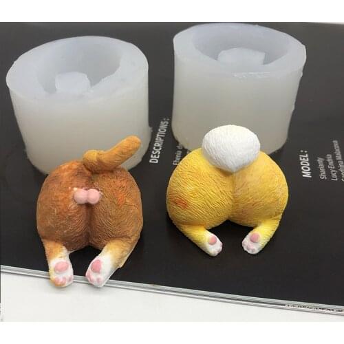 Chai dog dog ass chocolate fondant sugar cake decoration car plaster mold handicrafts drop glue resin abrasive