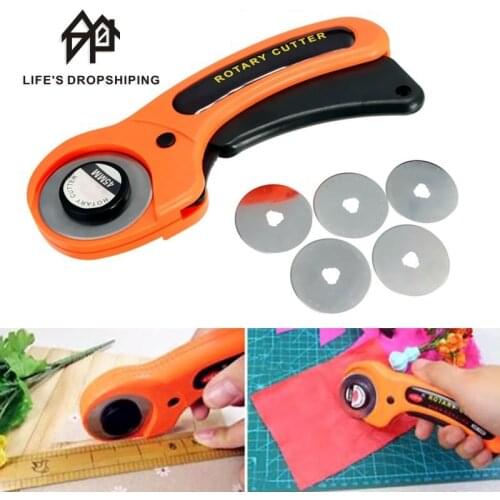 Highly Effective 45mm Rotary Cutter Set Blades Fabric Circular Quilting Cutting Patchwork Sewing Tool Quilter Leather Cutter