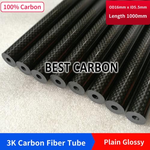 16mm x 5.5mm x 1000mm High Quality 3K Carbon Fiber Fabric Wound/Winded/Woven Tube Carbon Tail Boom
