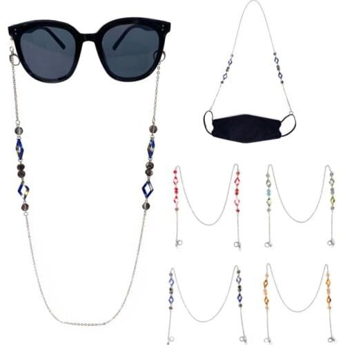 Girl Sunglasses Chain Women Anti Slip Reading Eyewears Ribbon Clip Mask Holder Neck Strap Mask Hanging Lanyard Fashion Dropship