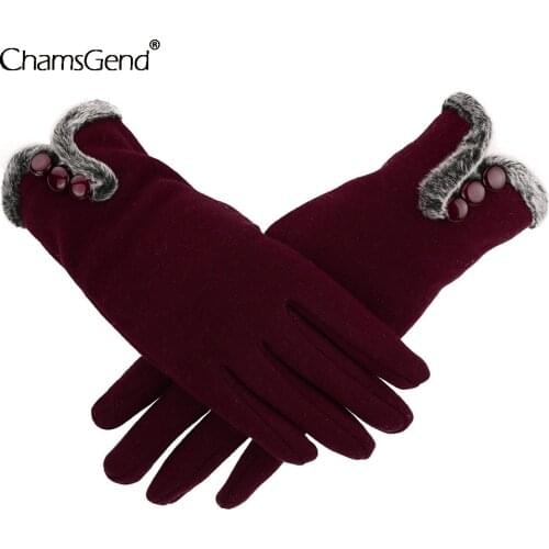 Gloves Women Warm Winter Non-inverted Velvet Cashmere Full Finger Solid Color Cycling Touch Screen Thick Guantes Invierno