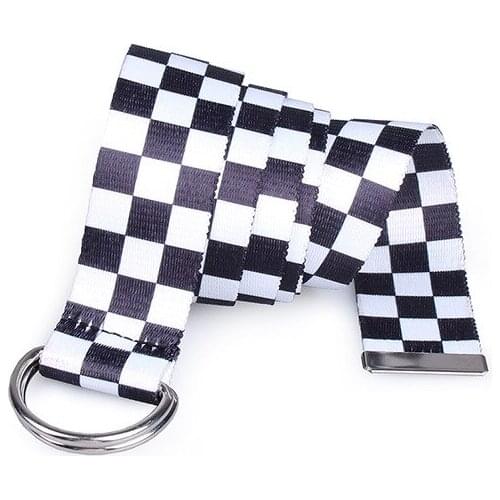 Women Checkerboard Belts Cummerbunds Canvas Waist Belts Casual 2021 Waistband Black White Plaid Belt BL510