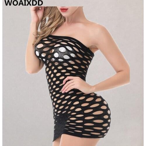 Women Sexy Lingerie Cotton Underwear Women Lady Babydoll Plus Size Hot Seamless Crotch Mini Dress Fishnet Sleepwear Sex Costumes