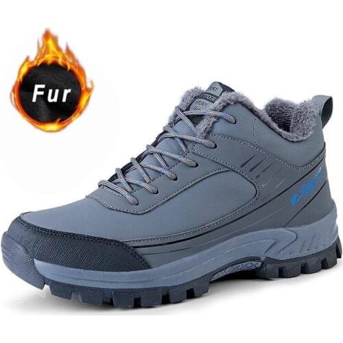 Winter mens boots lovers hiking shoes plus velvet non-slip shoes outdoor sports all-match mens shoes mens casual shoes hiking