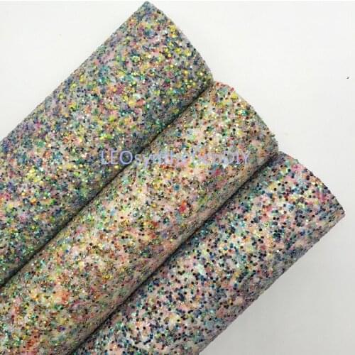 1PC 21X29CM Glitter Fabric, Chunky Glitter Leather, Mixed Glitter Leather Sheets For Making Bows LEOsyntheticoDIY R115