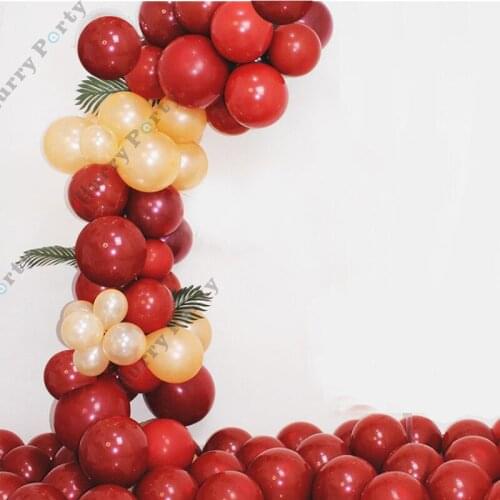100Pcs Wedding Party Balloon Garland Arch Kit Decoration Pomegranate Red Champagne Ballon Baby Shower Happy Birthday Decorations