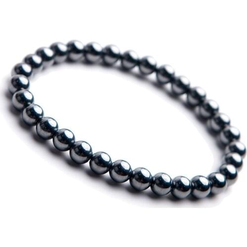 6mm Genuine Natural Terahertz Bracelet Jewelry For Women Men Stretch Wave Energy Gems Crystal Round Beads Gemstone Strands AAAAA