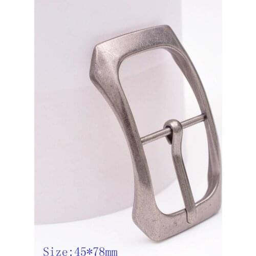Arch Solid Rectangular Antique Silver Center Bar Pin Belt Buckle Fit 32mm Strap 78*45MM