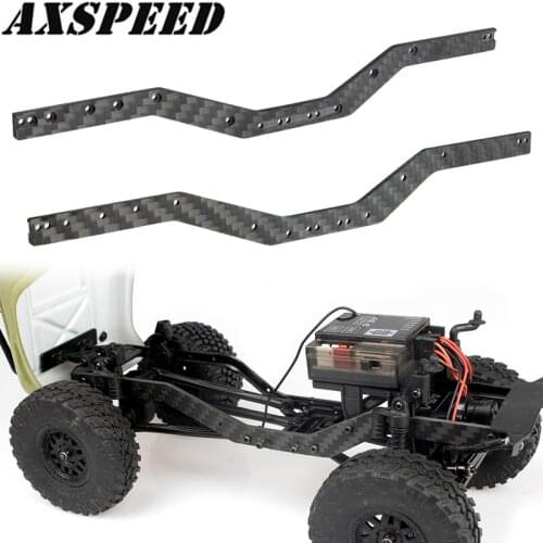 AXSPEED RC Car Girder Side Frame Chassis Carbon Fiber Chassis Frame Rails for 1/24 SCX24 90081 RC Crawler Upgrade Parts